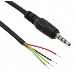 1 pcs : CA-254S - Cable Stereo (4 Conductor, TRRS) Phone Plug, 2.5mm To Cable (Round) 6.0' (1.83m)