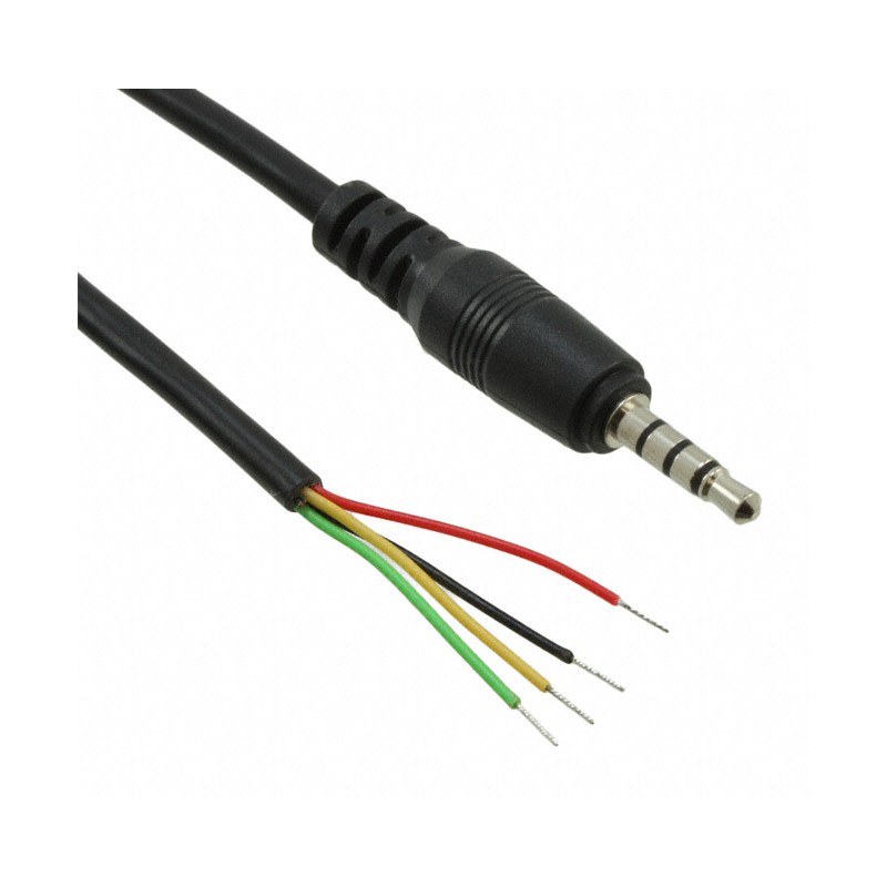 1 pcs : CA-254S - Cable Stereo (4 Conductor, TRRS) Phone Plug, 2.5mm To Cable (Round) 6.0' (1.83m)