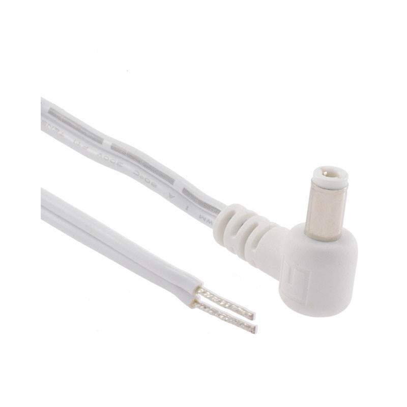 1 pcs : 10-01245 - Cable Assembly 2.5mm ID, 5.5mm OD Plug, Right Angle to Wire Leads Flat 6.0' (1.83m)