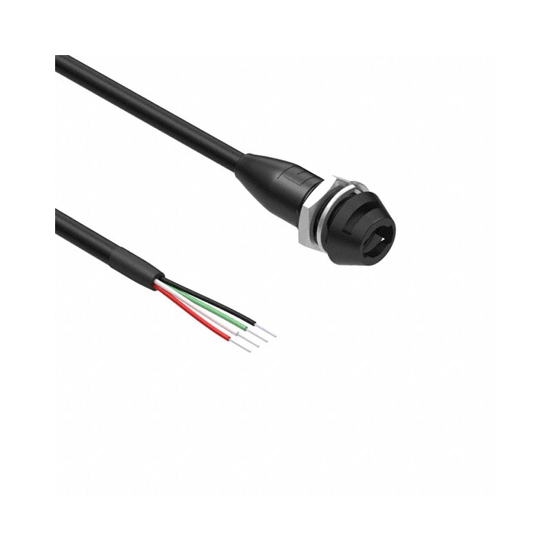 1 pcs : 10-03409 - Cable Stereo (4 Conductor, TRRS) Phone Jack, 3.5mm (1/8'), Panel Mount To Cable (Round) 1.0' (30.50cm)