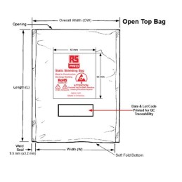100 pcs - RS PRO Static Shielding Bag 610mm(W)x 914mm(L)