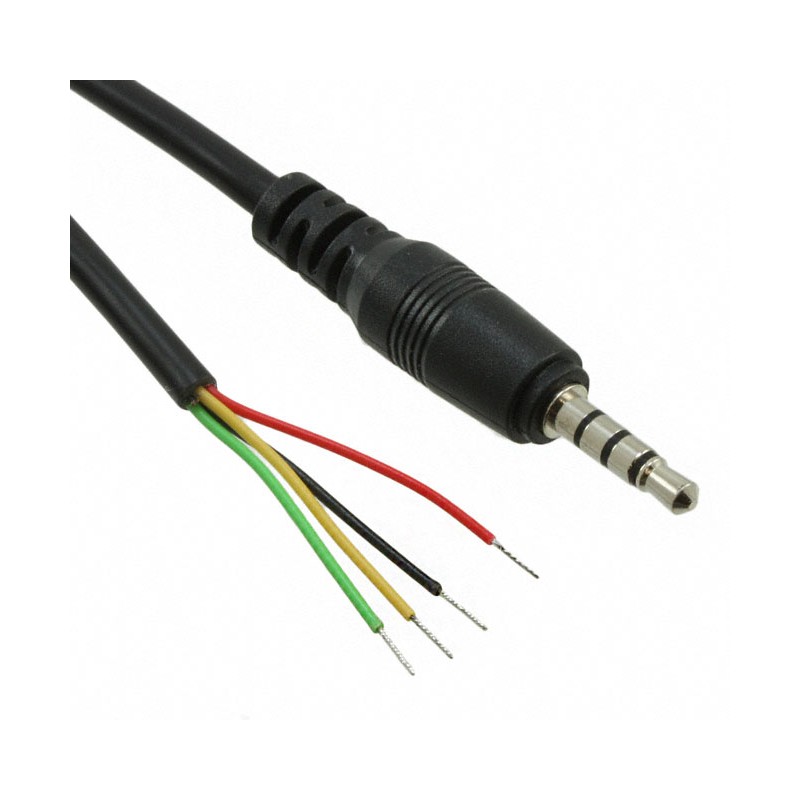 1 pcs : CA-354S - Cable Stereo (4 Conductor, TRRS) Phone Plug, 3.5mm (1/8') To Cable (Round) 6.0' (1.83m)