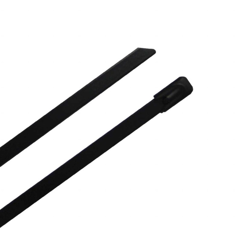100 pcs - RS PRO Cable Tie, Ball Lock, 680mm x 4.6 mm, Black 316 Stainless Steel