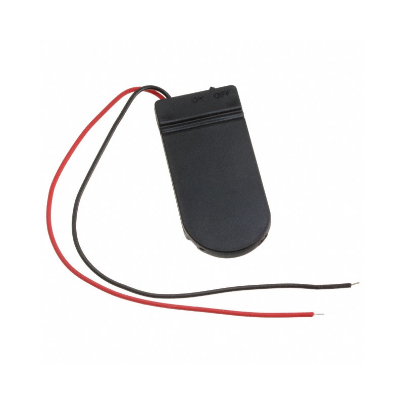 1 pcs : PRT-12618 - Battery Holder (Covered) Coin, 20.0mm 2 Cell Wire Leads - 6' (152.4mm)