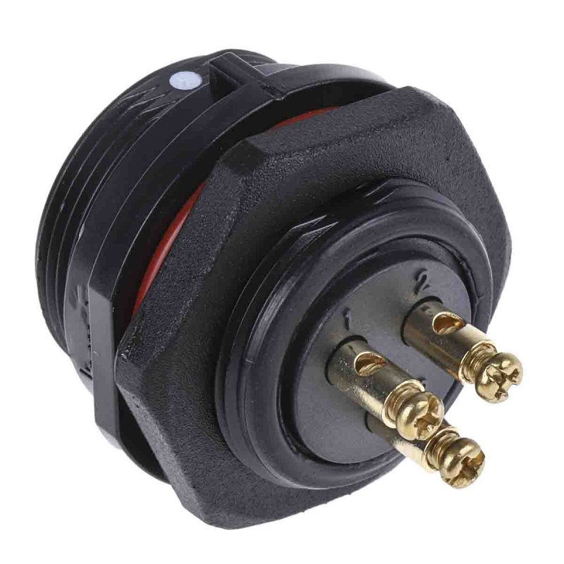 1 pcs - RS PRO Circular Connector, 3 Contacts, Panel Mount, Plug, Male, IP68