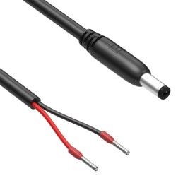 1 pcs : 10-03638 - Cable Assembly 2.1mm ID, 5.5mm OD Plug to Ferrules (2) Round 6.0' (1.83m)