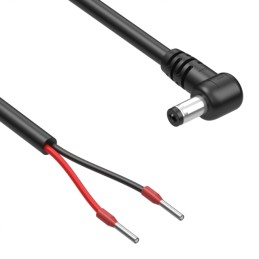 1 pcs : 10-03639 - Cable Assembly 2.1mm ID, 5.5mm OD Plug, Right Angle to Ferrules (2) Round 6.0' (1.83m)