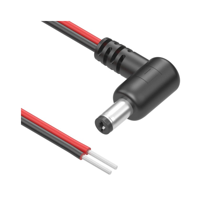 1 pcs : 10-02319 - Cable Assembly 2.1mm ID, 5.5mm OD Plug, Right Angle to Wire Leads Flat 6.0' (1.83m)