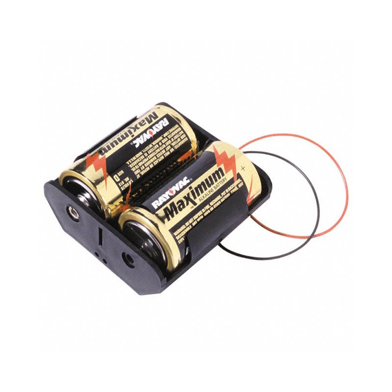 1 pcs : BH2DW - Battery Holder (Open) D 2 Cell Wire Leads - 6' (152.4mm)
