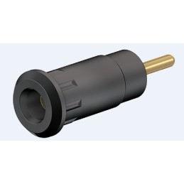 2 pcs - Staubli Black Female Banana Socket, 2mm Connector, Press Fit Termination, 10A, 600V, Gold Plating