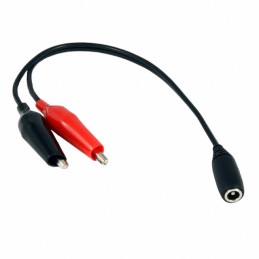 1 pcs : 10-01597 - Cable Assembly Barrel Jack - 2.1mm ID, 5.5mm OD to Alligator Clips (2) 1.00' (304.8mm)
