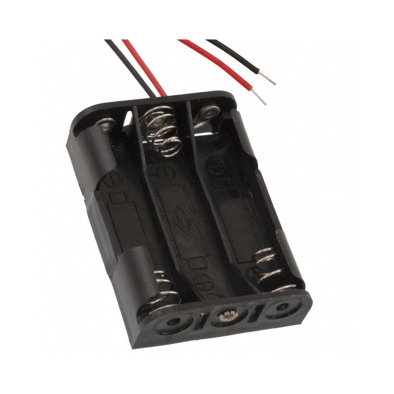 1 pcs : BC3AAAW - Battery Holder (Open) AAA 3 Cell Wire Leads - 6' (152.4mm)