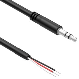 1 pcs : 10-03197 - Cable Stereo (3 Conductor, TRS) Phone Plug, 3.5mm (1/8') To Cable (Round) 14.8' (4.50m)