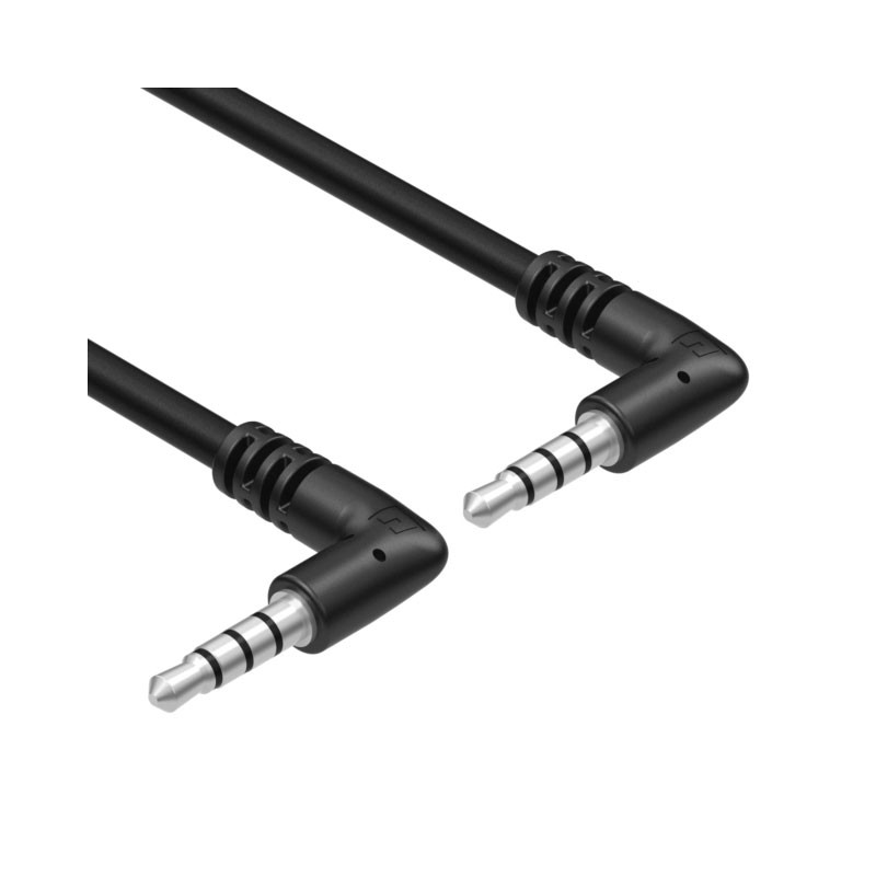 1 pcs : 10-03215 - Cable Stereo (4 Conductor, TRRS) Phone Plug, 3.5mm (1/8'), Right Angle To Phone Plug, 3.5mm (1/8'), Right Ang