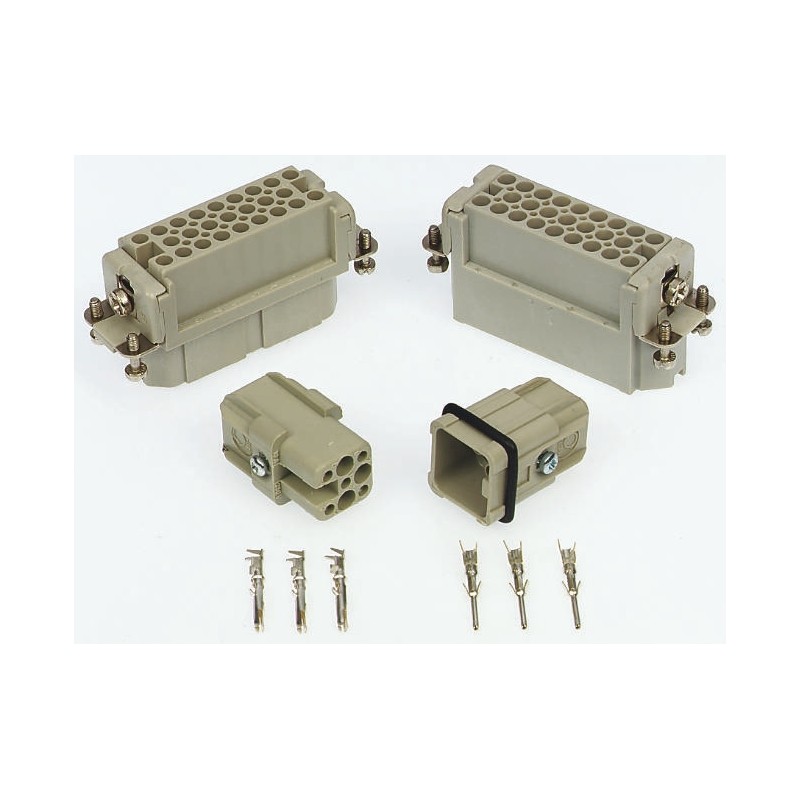 1 pcs - Epic Contact Heavy Duty Power Connector Insert, 10A, Male, H-D Series, 25 Contacts