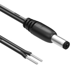 1 pcs : 10-02377 - Cable Assembly 2.1mm ID, 5.5mm OD Plug to Wire Leads Flat 15.0' (4.57m)