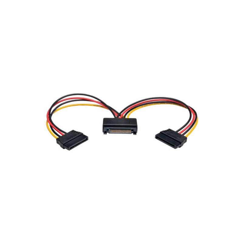 1 pcs : P947-06N-2P15 - Cable Assembly SATA 15 pos Female Receptacle (2) to SATA 15 pos Male 0.50' (152.4mm)