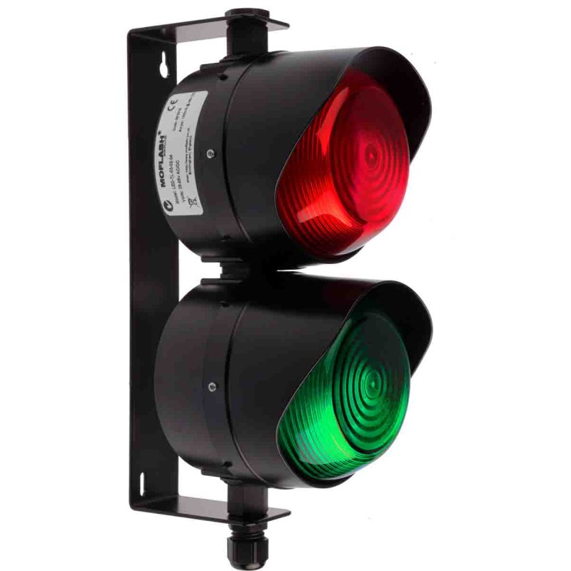 1 pcs - Moflash LED TL Series Green, Red LED Beacon, 2 Lights, 35 - 85 V, Bracket Mount