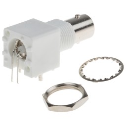 1 pcs - RS PRO, jack PCB Mount BNC Connector, 75Ω, Through Hole Termination, Right Angle Body