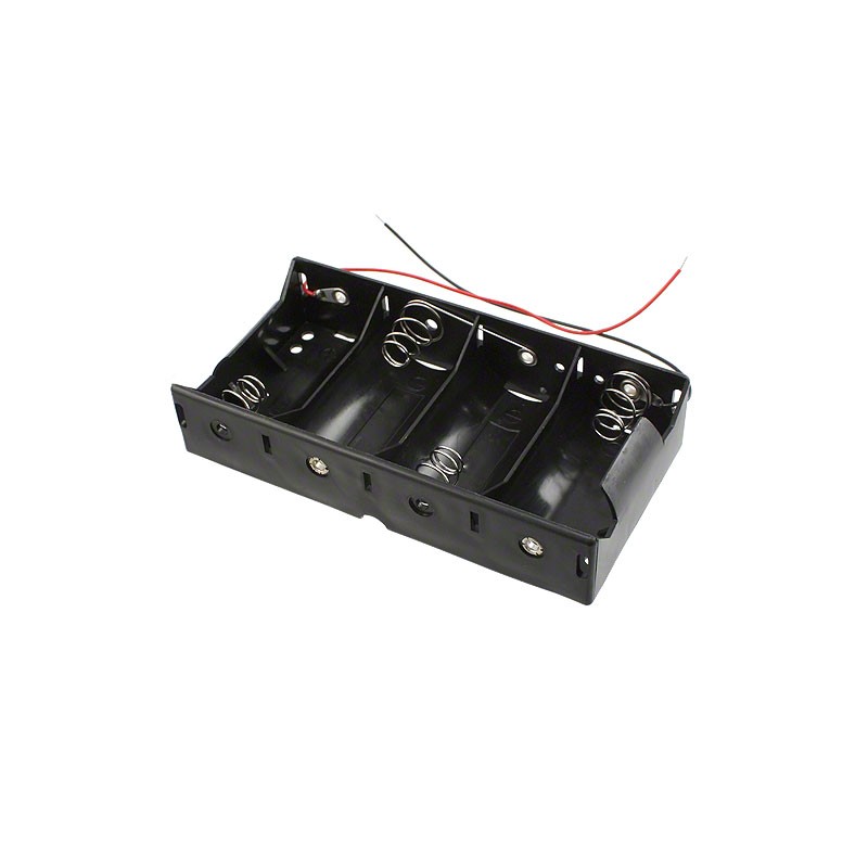 1 pcs : BH4DW - Battery Holder (Open) D 4 Cell Wire Leads - 6' (152.4mm)