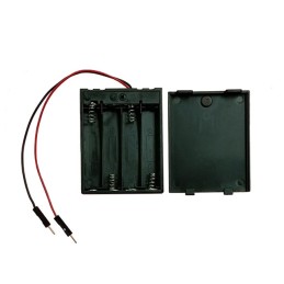 1 pcs : BHM-4A3 - Battery Holder (Covered) AAA 4 Cell Wire Leads with Connector