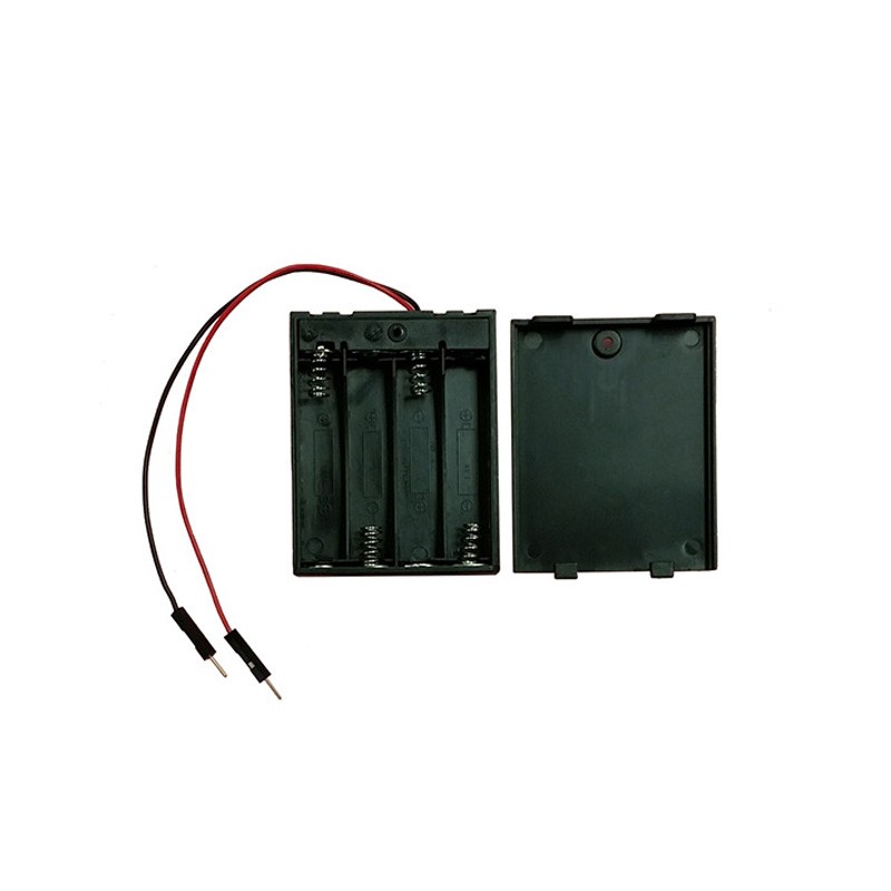 1 pcs : BHM-4A3 - Battery Holder (Covered) AAA 4 Cell Wire Leads with Connector