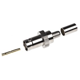 1 pcs - RS PRO, jack Cable Mount BNC Connector, 75Ω, Crimp Termination, Straight Body