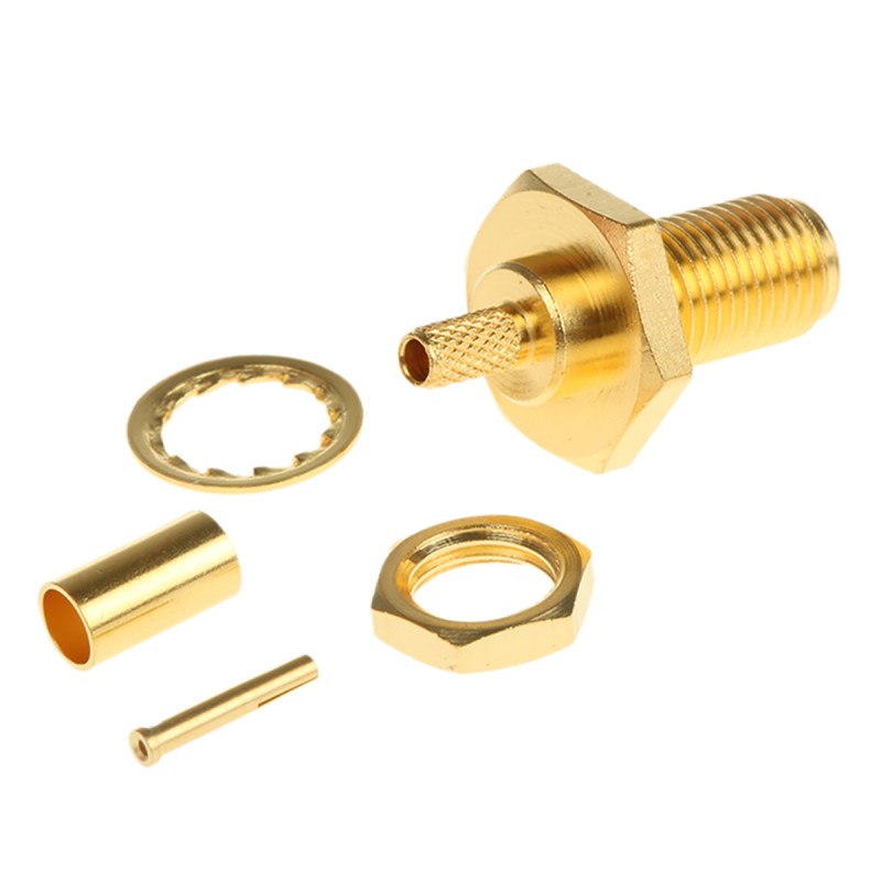 1 pcs - Telegartner, jack Panel Mount SMA Connector, 50Ω, Crimp Termination, Straight Body