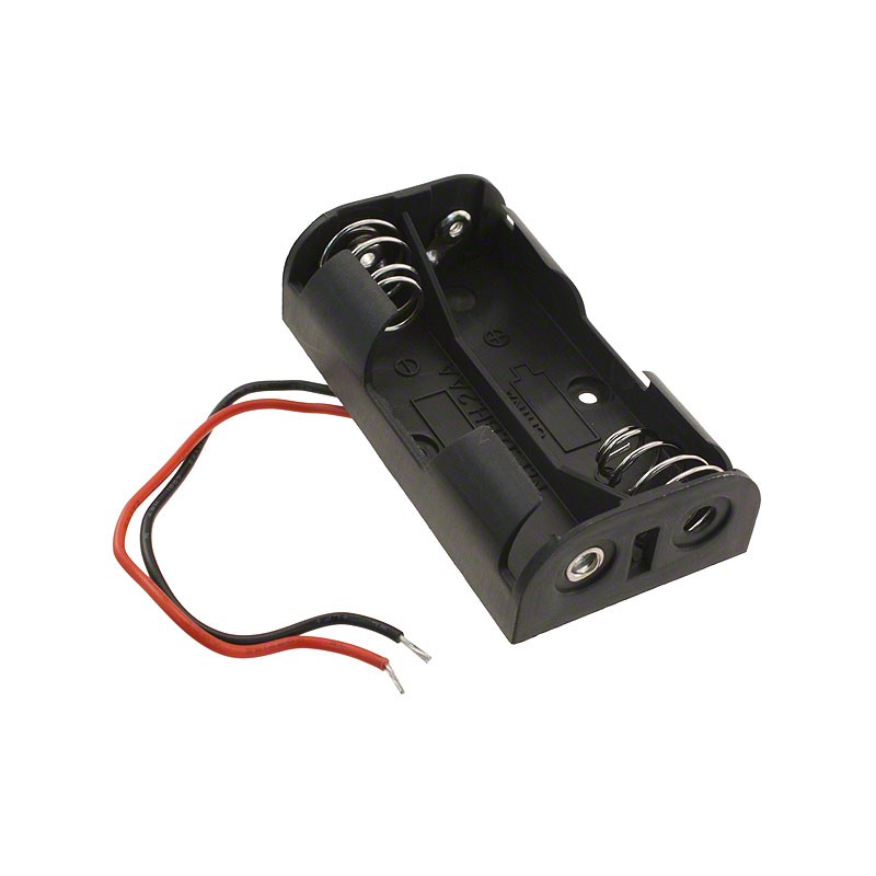 1 pcs : BH2AAW - Battery Holder (Open) AA 2 Cell Wire Leads - 6' (152.4mm)
