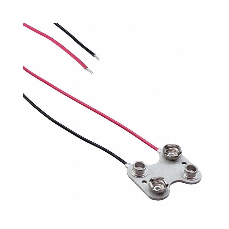 1 pcs : 229 - Battery Connector, Snap 9V 2 Cell Wire Leads - 7' (177.8mm)