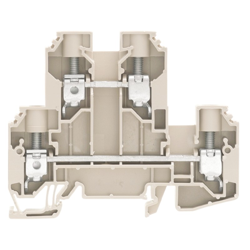 2 pcs - Weidmuller W Series Dark Beige Double Level Terminal Block, Double-Level, Screw Termination