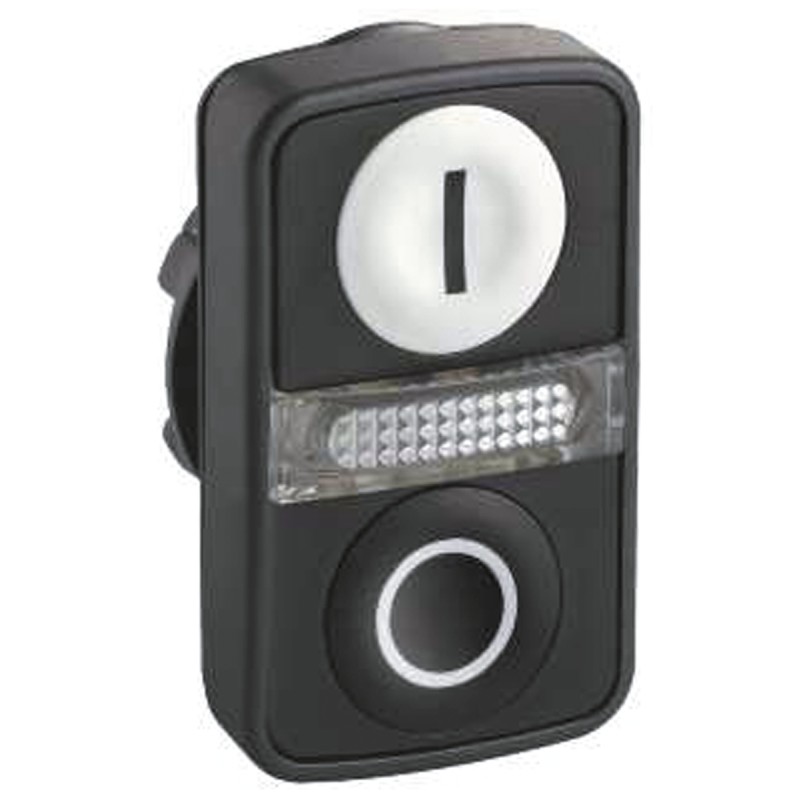 1 pcs - Schneider Electric Harmony XB5 Series Black, White Momentary Push Button Head, 22mm Cutout, IP66, IP67, IP69K