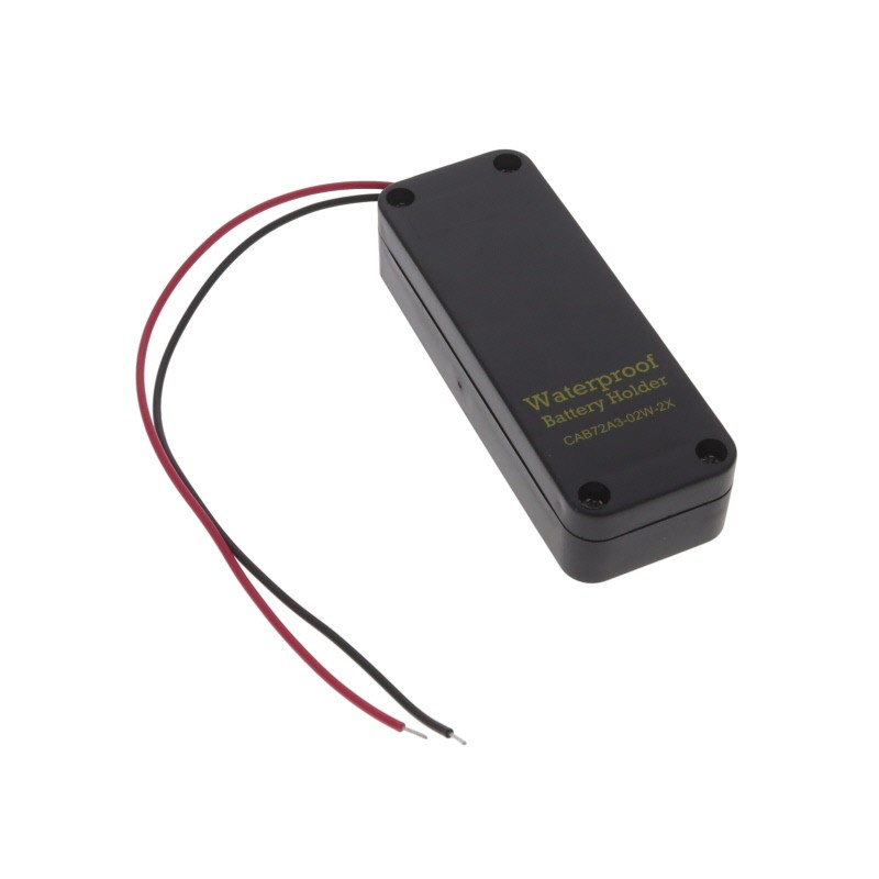 1 pcs : CAB72A3-02W-2X - Battery Holder (Covered) AAA 2 Cell Wire Leads