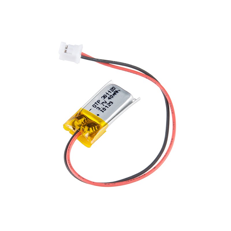 1 pcs : PRT-13852 - 3.7 V Lithium-Ion Battery Rechargeable (Secondary) 40mAh
