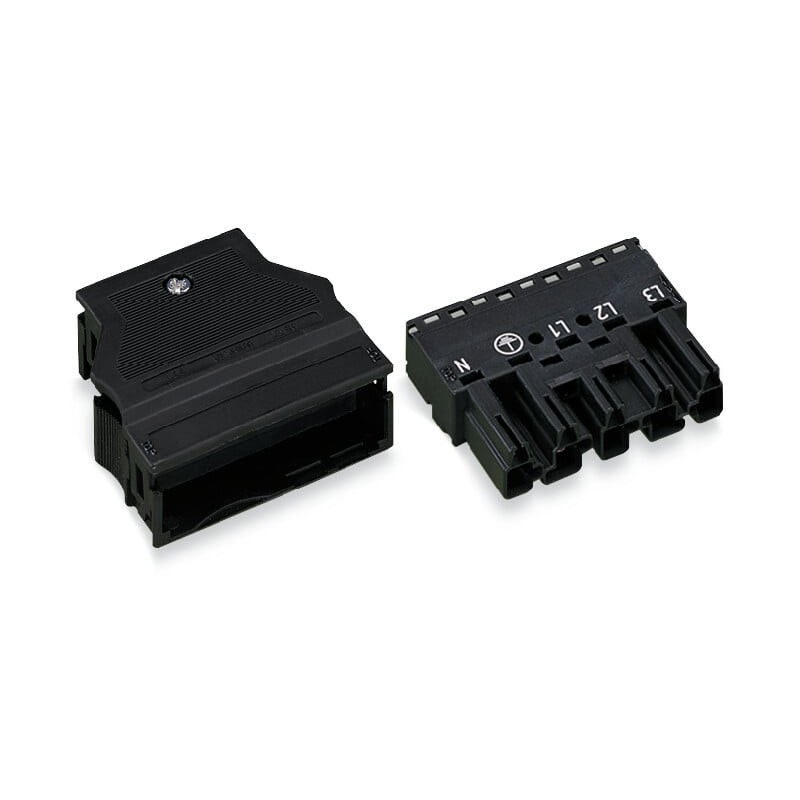 2 pcs - Wago 770 Series Lighting Connector, 5-Pole, Male, 5-Way, Cable Mount, 25A