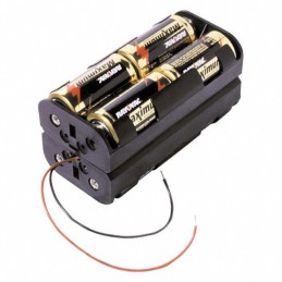 1 pcs : BH28CW - Battery Holder (Open) C 8 Cell Wire Leads - 6' (152.4mm)