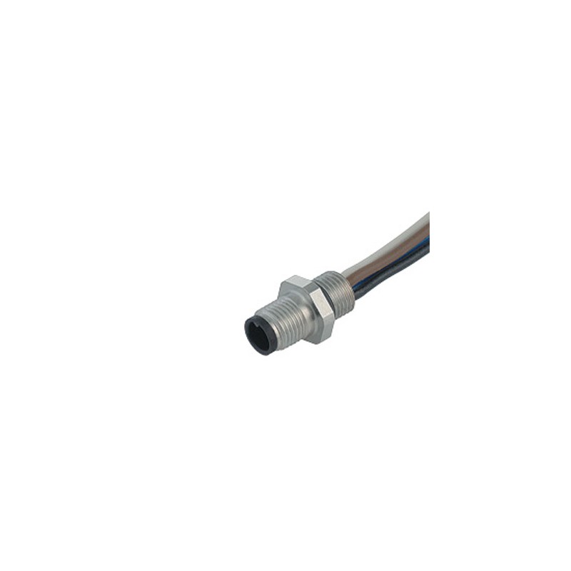 1 pcs - Binder Circular Connector, 3 Contacts, Panel Mount, M5 Connector, Socket, Male, IP67, 707 Series