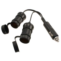 1 pcs : ZA5072 - Cable, Auto Power Plug to Dual Auto Power Sockets Cigarette Lighter Assembly 12 V 10 A 8' (203mm) Cord, ABS, Fu