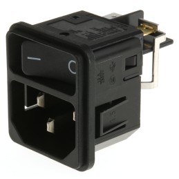 1 pcs - Schurter C14 Snap-In IEC Connector Male, 12A, 250 V