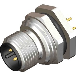 1 pcs - RS PRO Circular Connector, 4 Contacts, Rear Mount, M12 Connector, Plug, Male, IP67