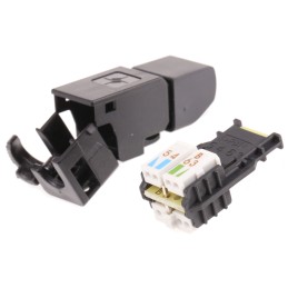 1 pcs - Telegartner UFP8 Series Male RJ45 Connector, Cable Mount, Cat6a, UTP Shield