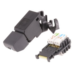 1 pcs - Telegartner UFP8 Series Male RJ45 Connector, Cable Mount, Cat6a, UTP Shield