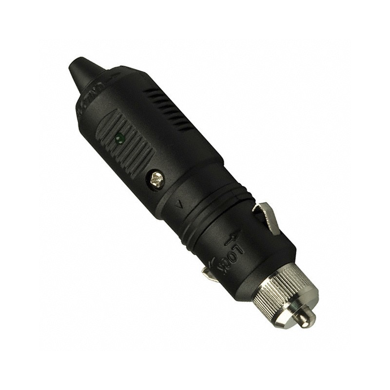 1 pcs : AP-121 - Auto Power Plug Cigarette Lighter Assembly 12 V 3 A Fused, LED Indicator, Lockable, Nylon, Strain Relief, Weath