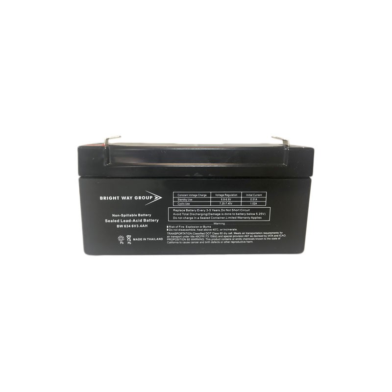 1 pcs : BW 634 - 6 V Sealed Lead Acid (SLA, VRLA) Battery Rechargeable (Secondary) 3.4Ah