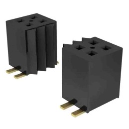2 pcs - Samtec FLE Series Vertical Surface Mount PCB Socket, 10-Contact, 2-Row, 1.27mm Pitch, Press-In Termination