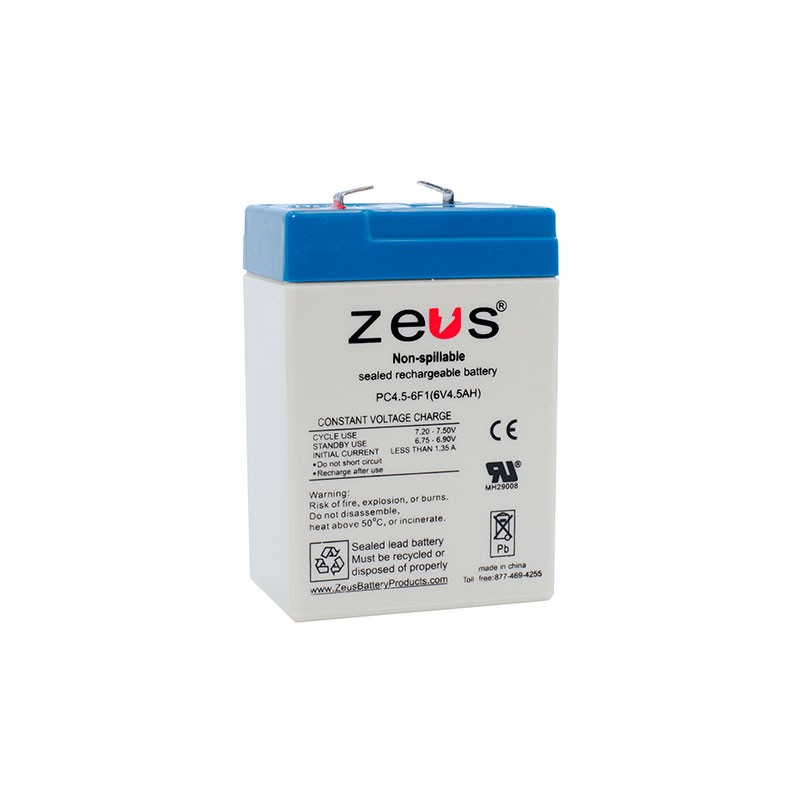 1 pcs : PC4.5-6F1 - 6 V Sealed Lead Acid (SLA, VRLA) Battery Rechargeable (Secondary) 4.5Ah