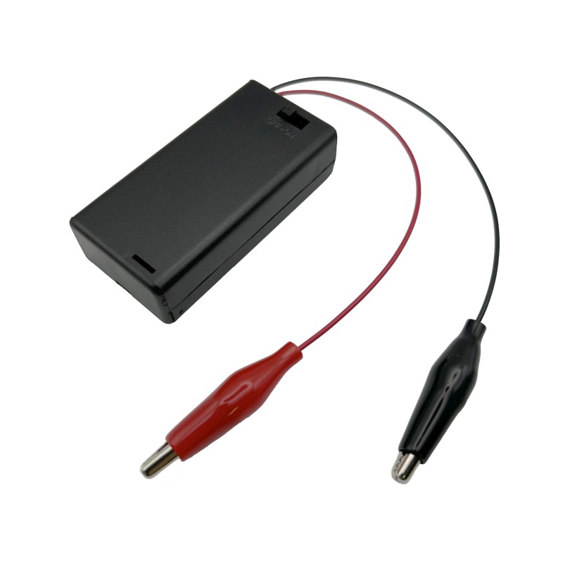 1 pcs : BH2A2A - Battery Holder (Covered) AA 2 Cell Wire Leads with Connector