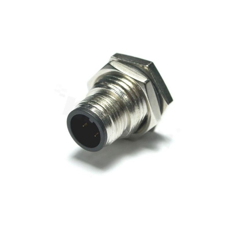 1 pcs - Amphenol Circular Connector, 4 Contacts, Panel Mount, M12 Connector, Plug, Male, IP68, IP69K, M Series