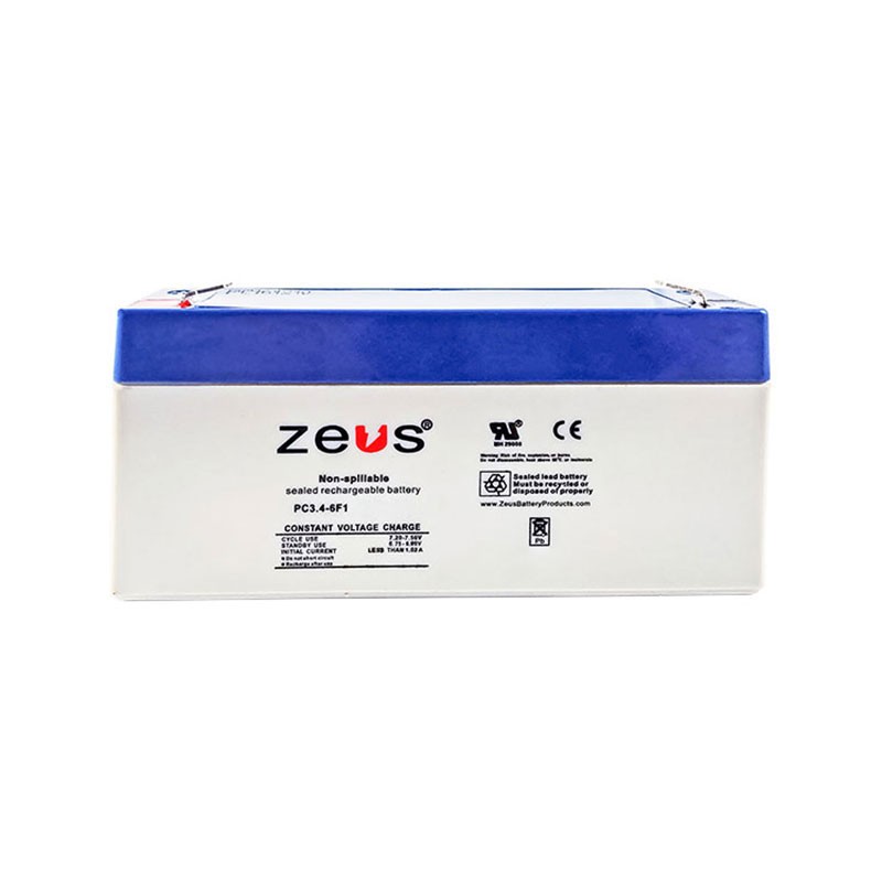 1 pcs : PC3.4-6F1 - 6 V Sealed Lead Acid (SLA, VRLA) Battery Rechargeable (Secondary) 3.2Ah