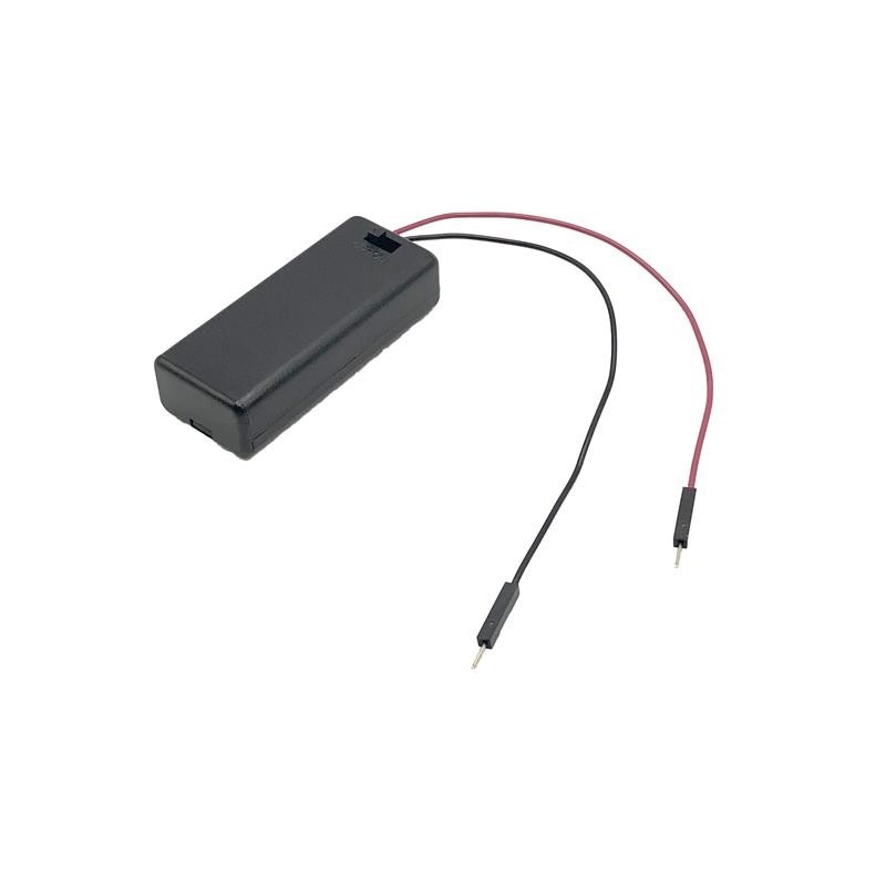 1 pcs : BH3A2P - Battery Holder (Covered) AAA 2 Cell Wire Leads with Connector